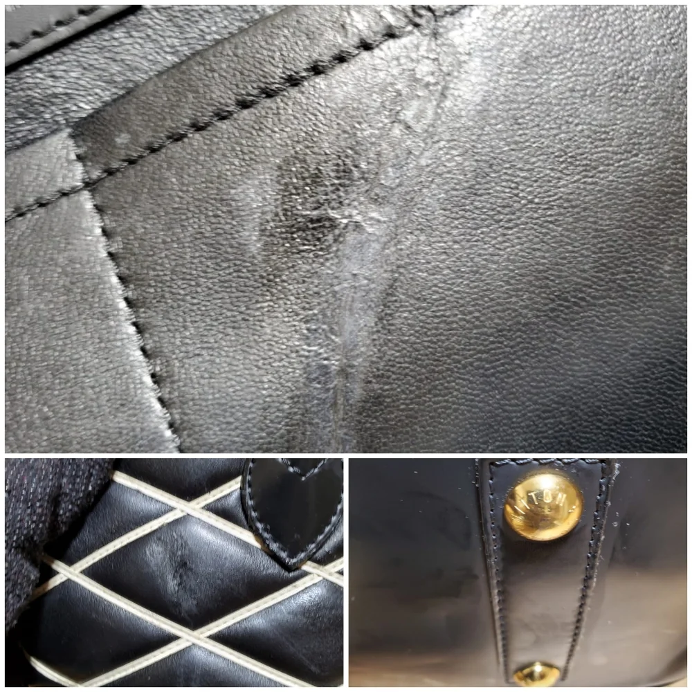 LOUIS VUITTON Black Malletage Alma PM Bag